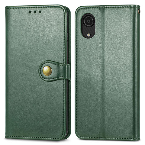 Coque Portefeuille Livre Cuir Etui Clapet S05D pour Samsung Galaxy A03 Core Vert