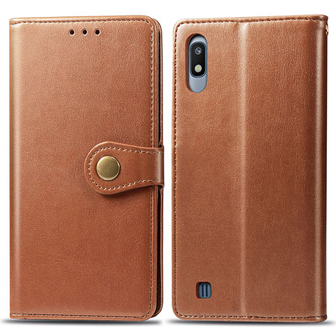 Coque Portefeuille Livre Cuir Etui Clapet S05D pour Samsung Galaxy A10 Marron