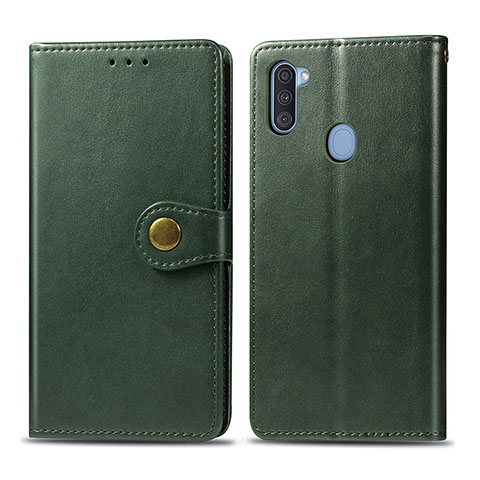 Coque Portefeuille Livre Cuir Etui Clapet S05D pour Samsung Galaxy A11 Vert