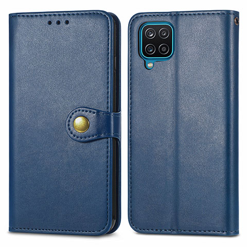 Coque Portefeuille Livre Cuir Etui Clapet S05D pour Samsung Galaxy A12 Nacho Bleu