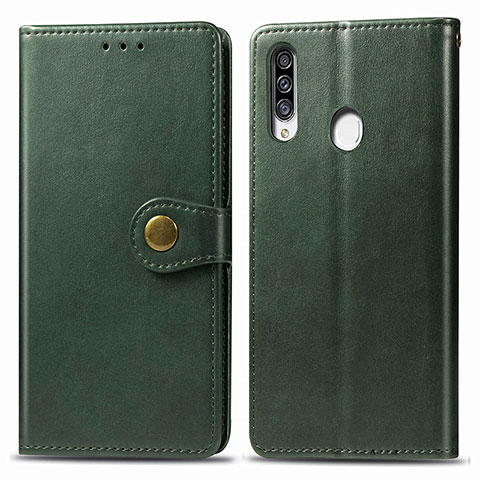 Coque Portefeuille Livre Cuir Etui Clapet S05D pour Samsung Galaxy A20s Vert