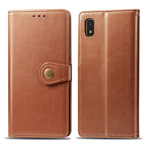 Coque Portefeuille Livre Cuir Etui Clapet S05D pour Samsung Galaxy A21 SC-42A Marron