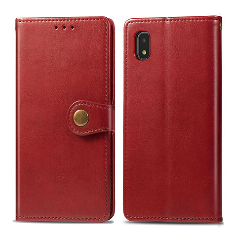 Coque Portefeuille Livre Cuir Etui Clapet S05D pour Samsung Galaxy A21 SC-42A Rouge