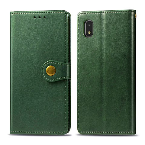 Coque Portefeuille Livre Cuir Etui Clapet S05D pour Samsung Galaxy A21 SC-42A Vert