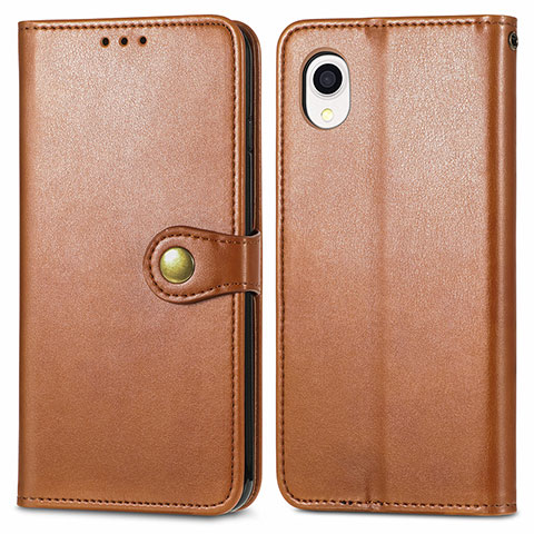 Coque Portefeuille Livre Cuir Etui Clapet S05D pour Samsung Galaxy A22 5G SC-56B Marron