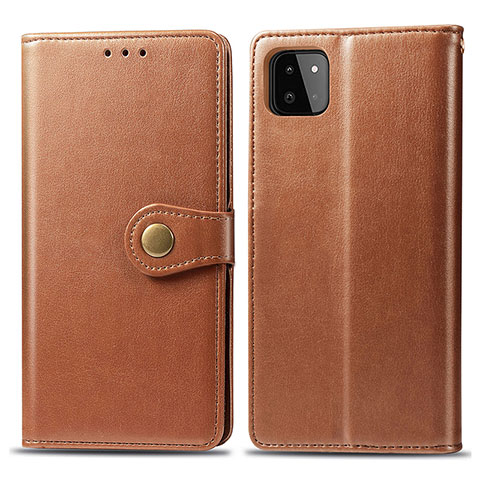 Coque Portefeuille Livre Cuir Etui Clapet S05D pour Samsung Galaxy A22s 5G Marron