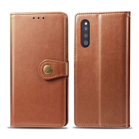 Coque Portefeuille Livre Cuir Etui Clapet S05D pour Samsung Galaxy A41 SC-41A Marron