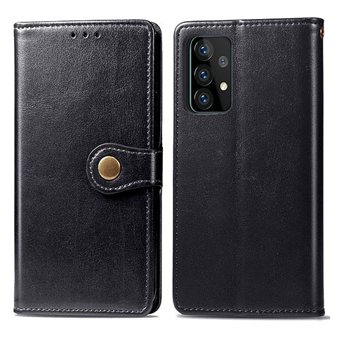 Coque Portefeuille Livre Cuir Etui Clapet S05D pour Samsung Galaxy A52 5G Noir