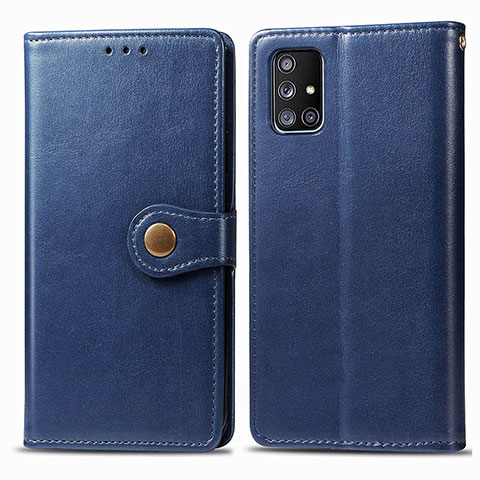 Coque Portefeuille Livre Cuir Etui Clapet S05D pour Samsung Galaxy A71 5G Bleu