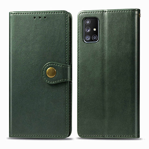 Coque Portefeuille Livre Cuir Etui Clapet S05D pour Samsung Galaxy A71 5G Vert