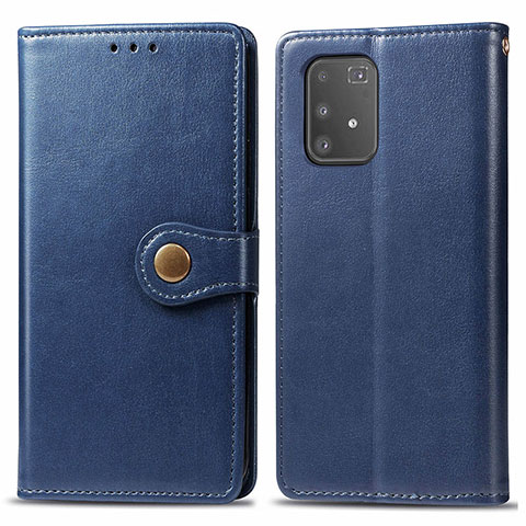 Coque Portefeuille Livre Cuir Etui Clapet S05D pour Samsung Galaxy A91 Bleu