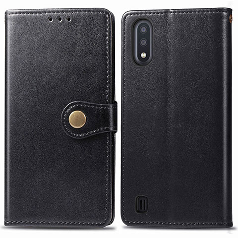 Coque Portefeuille Livre Cuir Etui Clapet S05D pour Samsung Galaxy M01 Noir