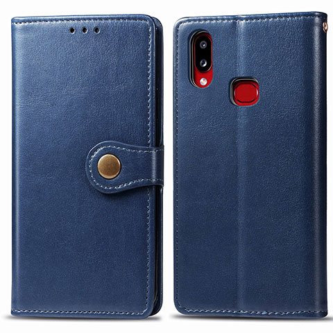 Coque Portefeuille Livre Cuir Etui Clapet S05D pour Samsung Galaxy M01s Bleu