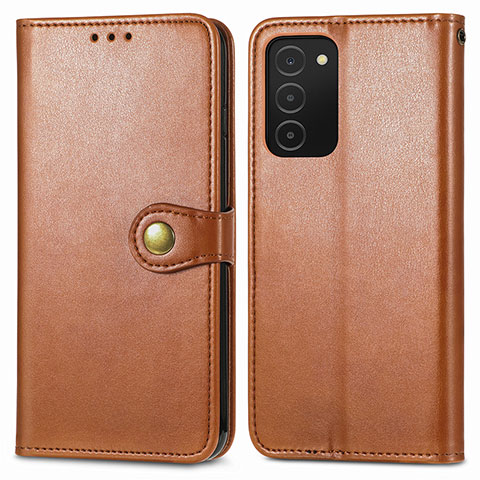 Coque Portefeuille Livre Cuir Etui Clapet S05D pour Samsung Galaxy M02s Marron