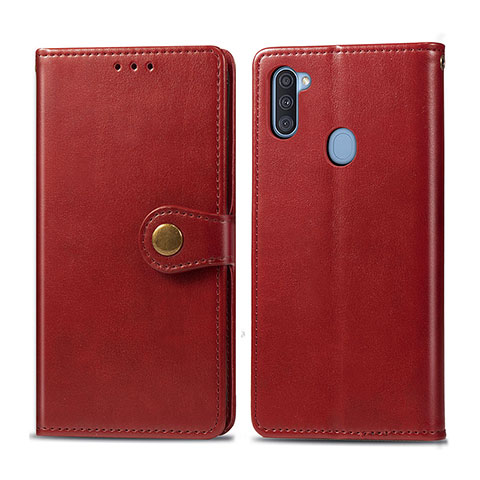 Coque Portefeuille Livre Cuir Etui Clapet S05D pour Samsung Galaxy M11 Rouge