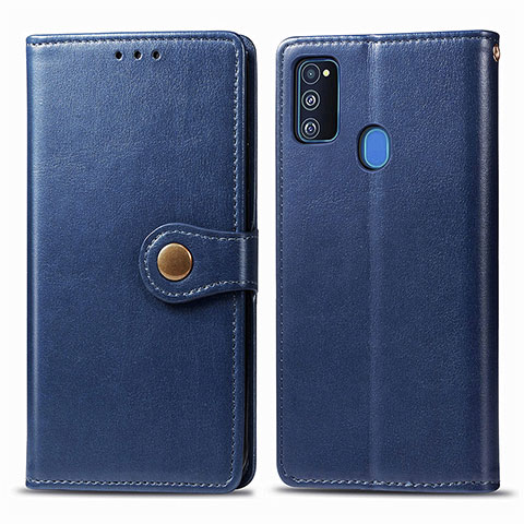 Coque Portefeuille Livre Cuir Etui Clapet S05D pour Samsung Galaxy M30s Bleu