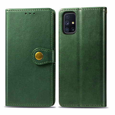 Coque Portefeuille Livre Cuir Etui Clapet S05D pour Samsung Galaxy M51 Vert