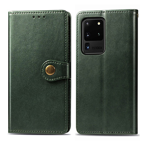 Coque Portefeuille Livre Cuir Etui Clapet S05D pour Samsung Galaxy S20 Ultra 5G Vert