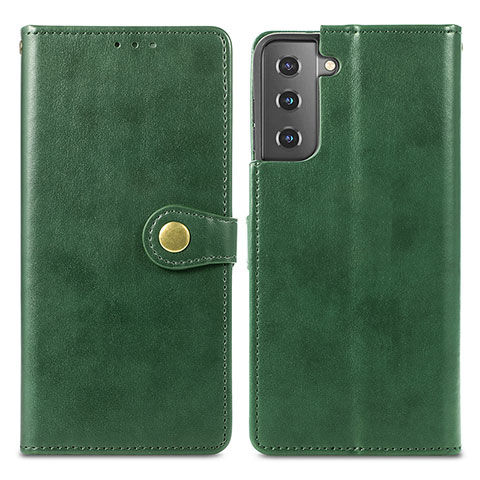 Coque Portefeuille Livre Cuir Etui Clapet S05D pour Samsung Galaxy S21 5G Vert