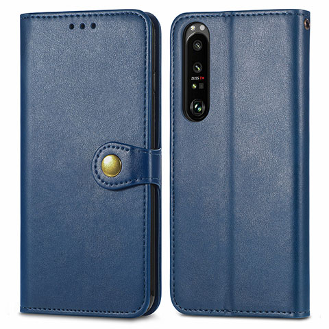 Coque Portefeuille Livre Cuir Etui Clapet S05D pour Sony Xperia 1 III Bleu