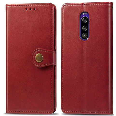 Coque Portefeuille Livre Cuir Etui Clapet S05D pour Sony Xperia 1 Rouge