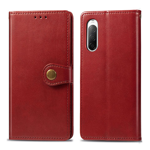 Coque Portefeuille Livre Cuir Etui Clapet S05D pour Sony Xperia 10 II Rouge