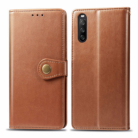 Coque Portefeuille Livre Cuir Etui Clapet S05D pour Sony Xperia 10 III Lite Marron