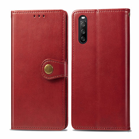 Coque Portefeuille Livre Cuir Etui Clapet S05D pour Sony Xperia 10 III SOG04 Rouge