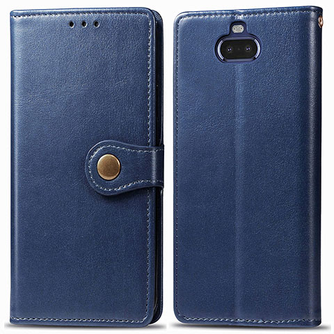 Coque Portefeuille Livre Cuir Etui Clapet S05D pour Sony Xperia 8 Lite Bleu