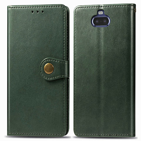 Coque Portefeuille Livre Cuir Etui Clapet S05D pour Sony Xperia 8 Lite Vert