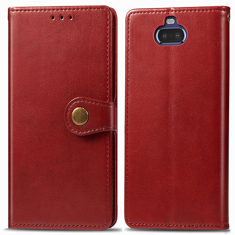 Coque Portefeuille Livre Cuir Etui Clapet S05D pour Sony Xperia 8 Rouge