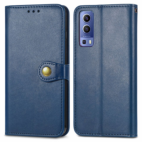 Coque Portefeuille Livre Cuir Etui Clapet S05D pour Vivo iQOO Z3 5G Bleu