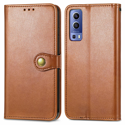 Coque Portefeuille Livre Cuir Etui Clapet S05D pour Vivo iQOO Z3 5G Marron