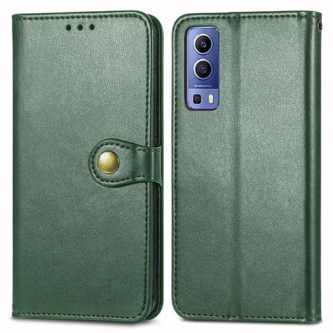 Coque Portefeuille Livre Cuir Etui Clapet S05D pour Vivo iQOO Z3 5G Vert