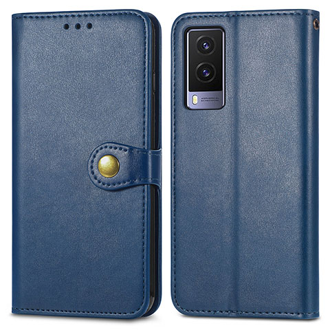 Coque Portefeuille Livre Cuir Etui Clapet S05D pour Vivo V21e 5G Bleu