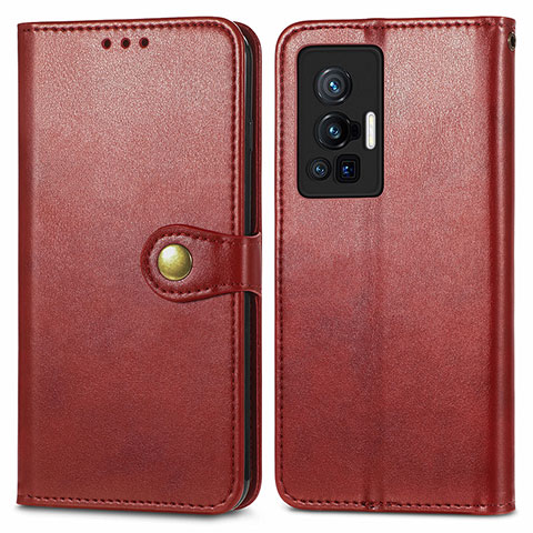 Coque Portefeuille Livre Cuir Etui Clapet S05D pour Vivo X70 Pro 5G Rouge