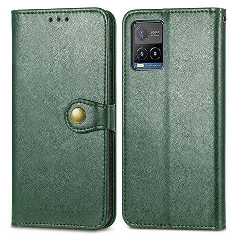 Coque Portefeuille Livre Cuir Etui Clapet S05D pour Vivo Y21G Vert