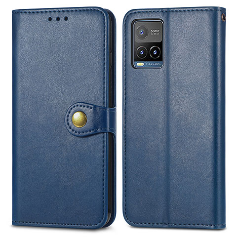 Coque Portefeuille Livre Cuir Etui Clapet S05D pour Vivo Y32 4G Bleu