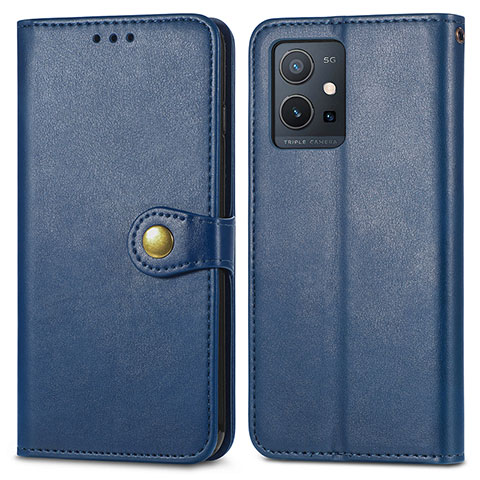 Coque Portefeuille Livre Cuir Etui Clapet S05D pour Vivo Y33e 5G Bleu