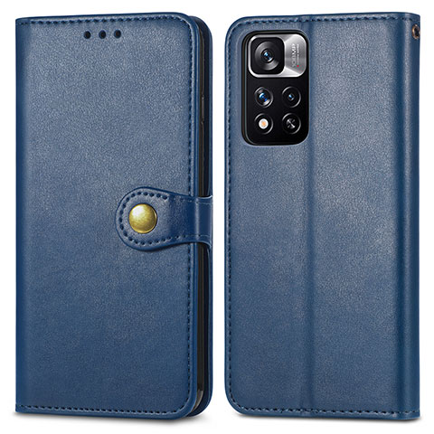 Coque Portefeuille Livre Cuir Etui Clapet S05D pour Xiaomi Mi 11i 5G (2022) Bleu