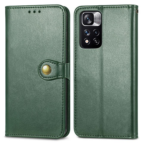 Coque Portefeuille Livre Cuir Etui Clapet S05D pour Xiaomi Mi 11i 5G (2022) Vert