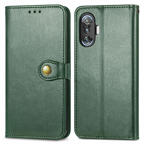 Coque Portefeuille Livre Cuir Etui Clapet S05D pour Xiaomi Poco F3 GT 5G Vert