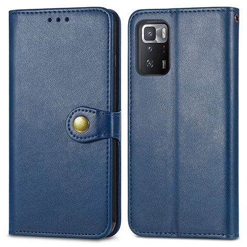 Coque Portefeuille Livre Cuir Etui Clapet S05D pour Xiaomi Poco X3 GT 5G Bleu