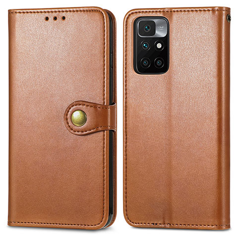 Coque Portefeuille Livre Cuir Etui Clapet S05D pour Xiaomi Redmi 10 4G Marron