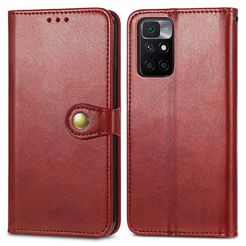 Coque Portefeuille Livre Cuir Etui Clapet S05D pour Xiaomi Redmi 10 4G Rouge