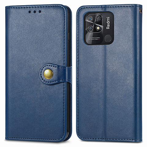 Coque Portefeuille Livre Cuir Etui Clapet S05D pour Xiaomi Redmi 10 India Bleu