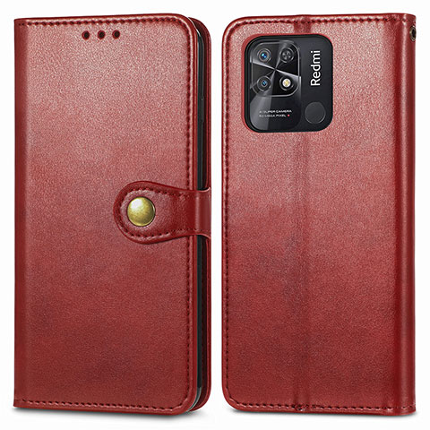 Coque Portefeuille Livre Cuir Etui Clapet S05D pour Xiaomi Redmi 10 India Rouge