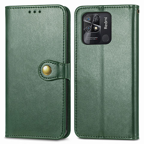 Coque Portefeuille Livre Cuir Etui Clapet S05D pour Xiaomi Redmi 10C 4G Vert