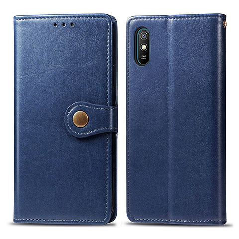 Coque Portefeuille Livre Cuir Etui Clapet S05D pour Xiaomi Redmi 9A Bleu