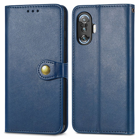 Coque Portefeuille Livre Cuir Etui Clapet S05D pour Xiaomi Redmi K40 Gaming 5G Bleu